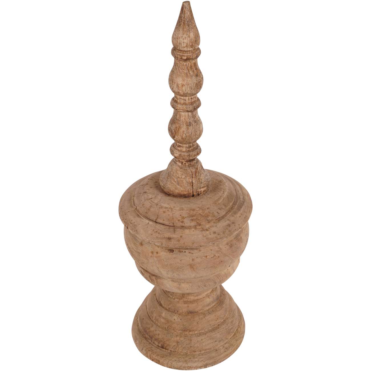 Hand Carved Mango Wood Finial Sculpture Small